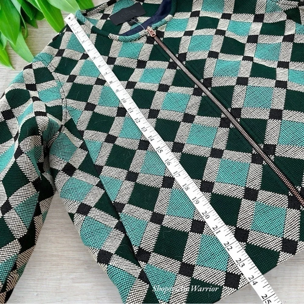 J.Crew Collection NWT Moroccan Tile Jacquard Zip Boxy Jacket *shop@iamwarrior